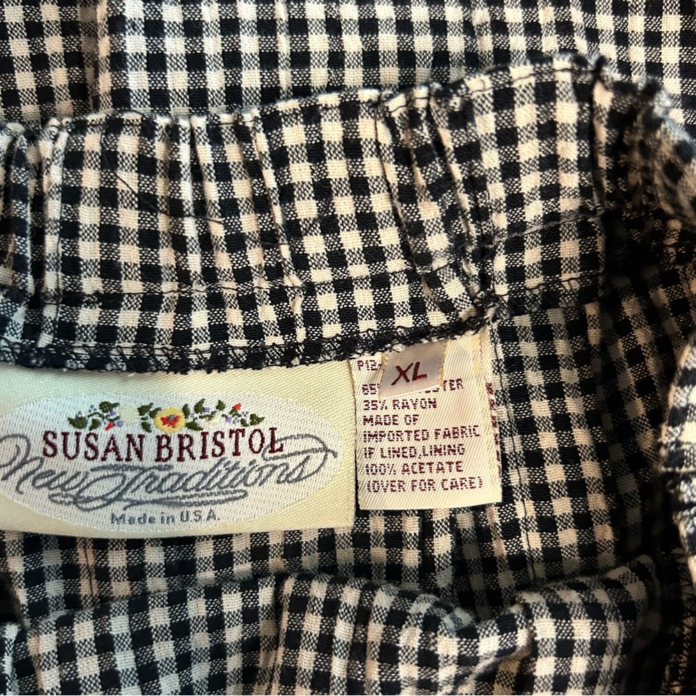 Vintage Susan Bristol Black and White Gingham A-Line Skirt - Picture 6 of 6